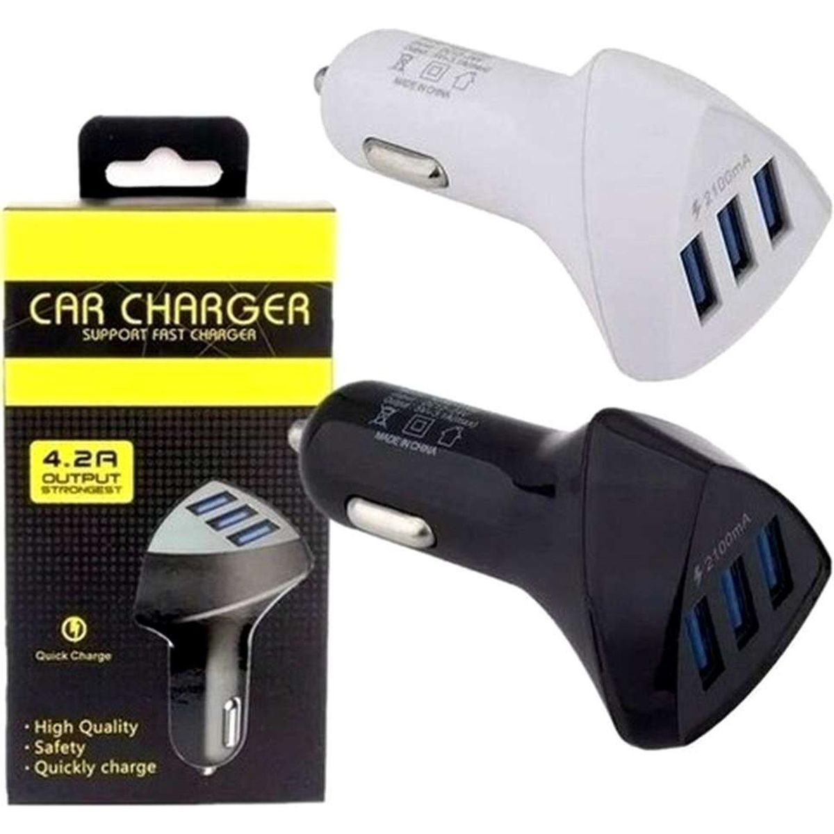 GEN - Cargador De Auto 3 Puertos Usb Celular Tablet Gps