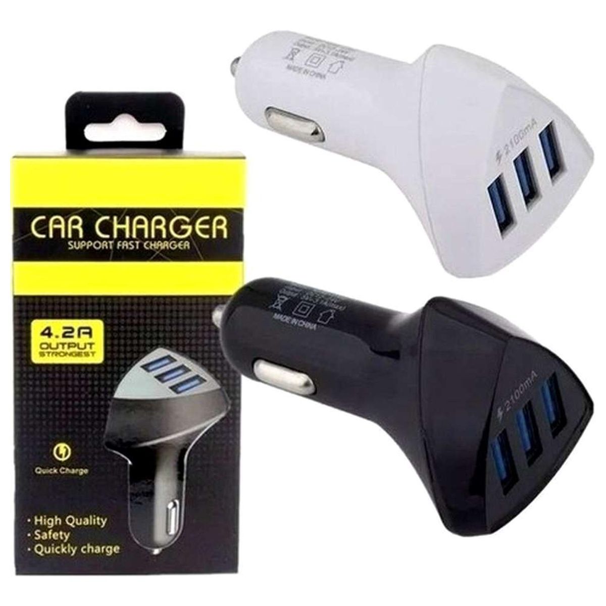 GEN - Cargador De Auto 3 Puertos Usb Celular Tablet Gps