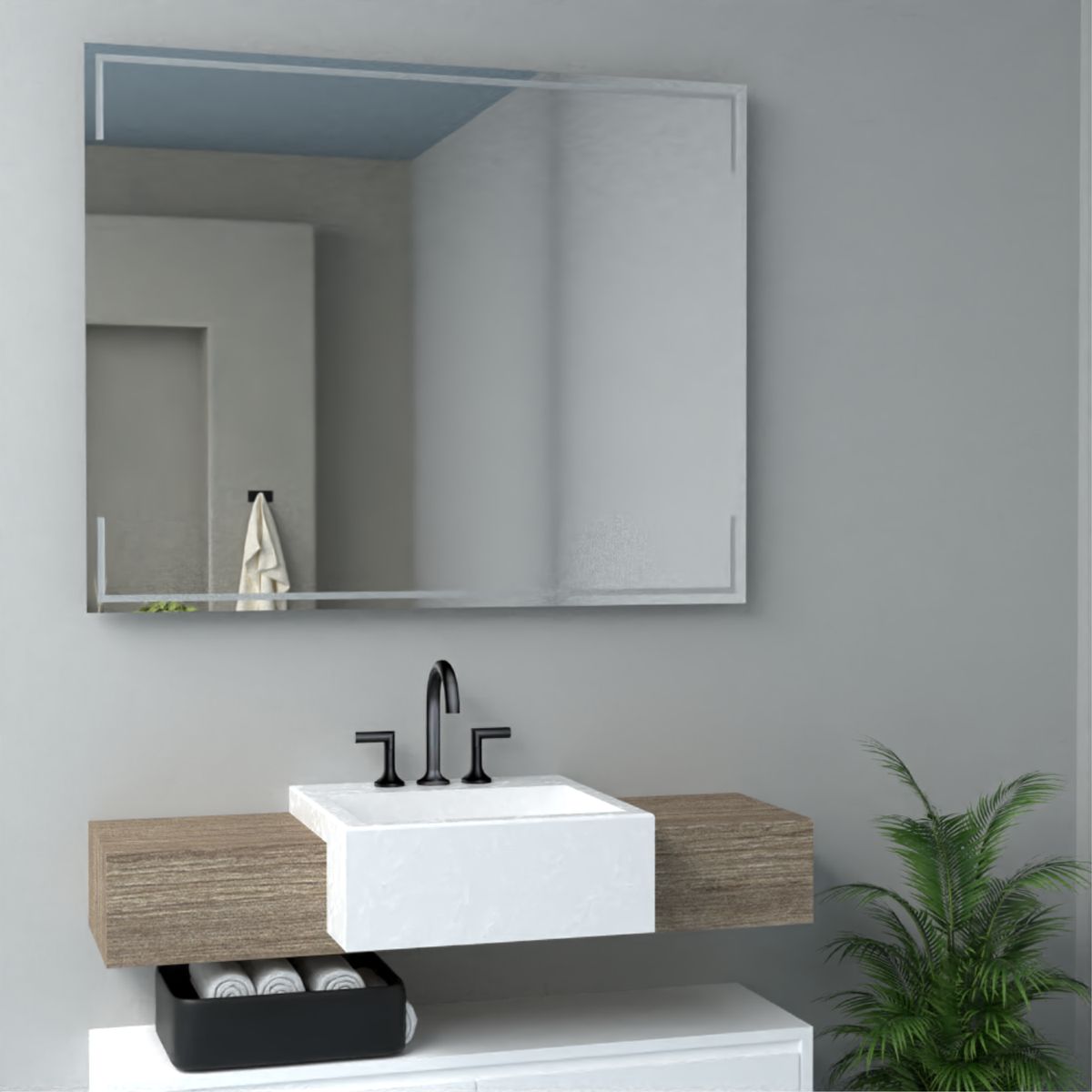 FMFURNITURE - Espejo Rectangular 80x100x1.9 cm