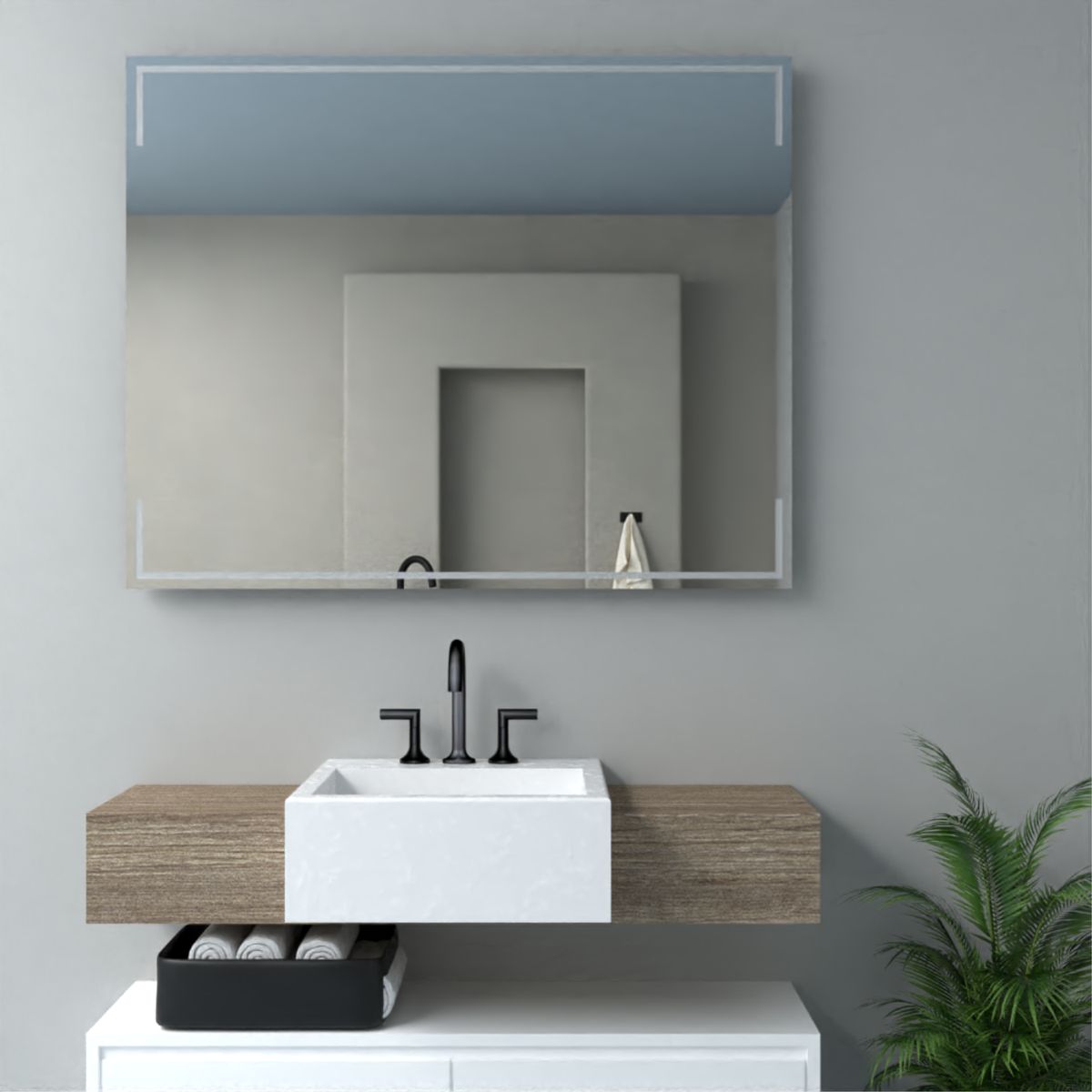 FMFURNITURE - Espejo Rectangular 80x100x1.9 cm