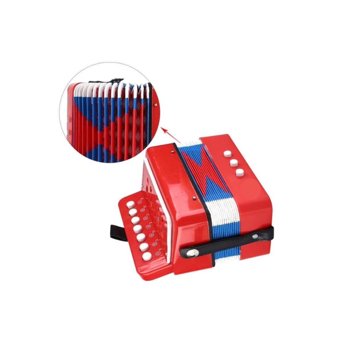 ARTIDIX - Acordeón Infantil Rojo de Plástico Mini Pequeños Músicos