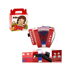 ARTIDIX - Acordeón Infantil Rojo de Plástico Mini Pequeños Músicos