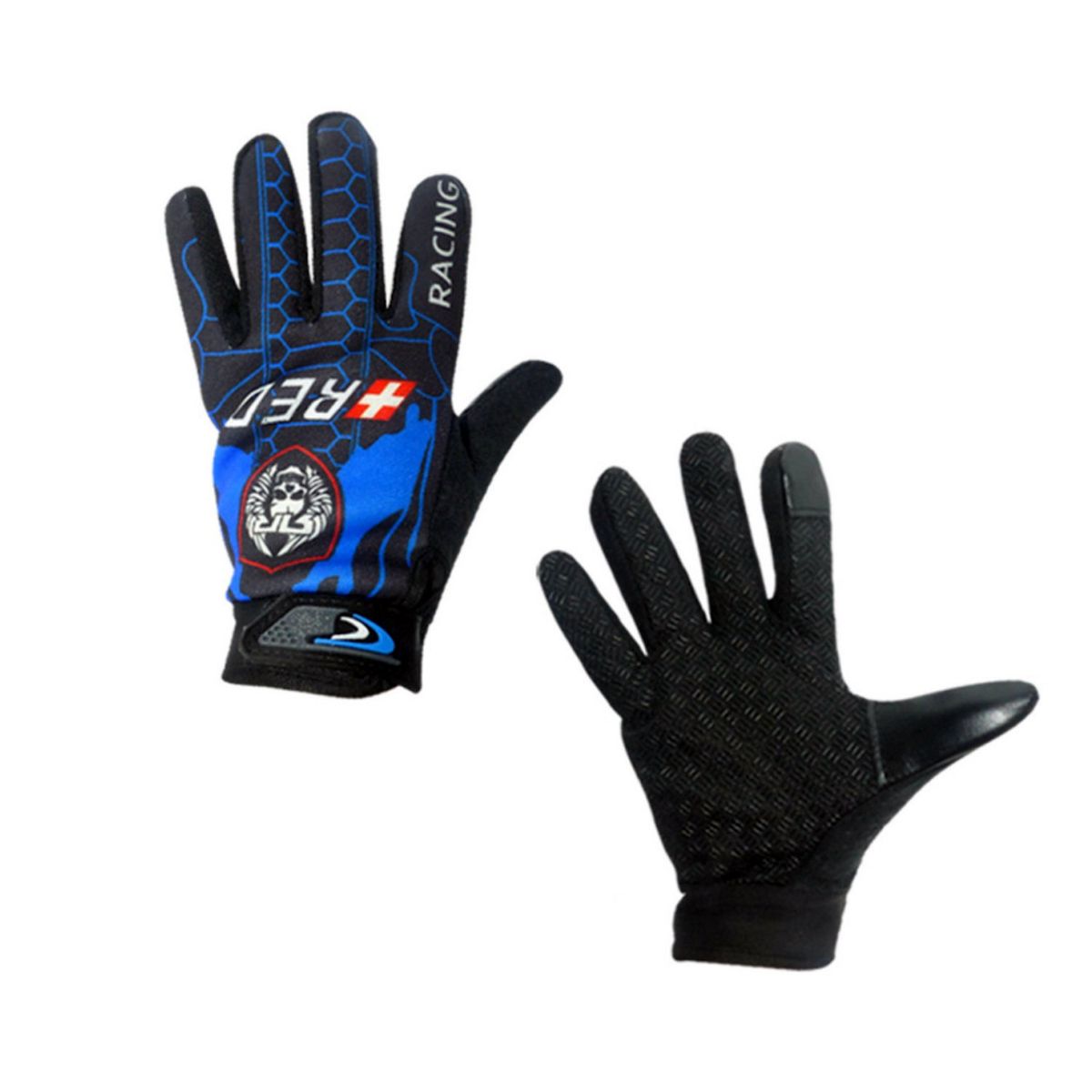 GENERICO - Guantes Deportivos Para Moto Con Agarre Diseño Azul - SC