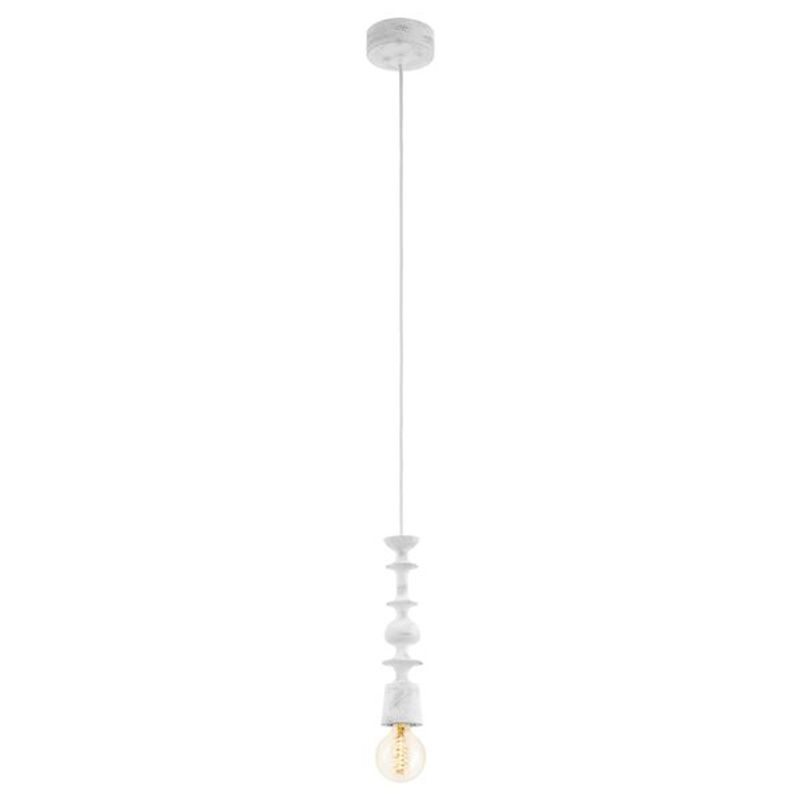 EGLO - Lámpara Colgante Avoltri Madera Blanco Vintage  E27 1X60w Cod49374