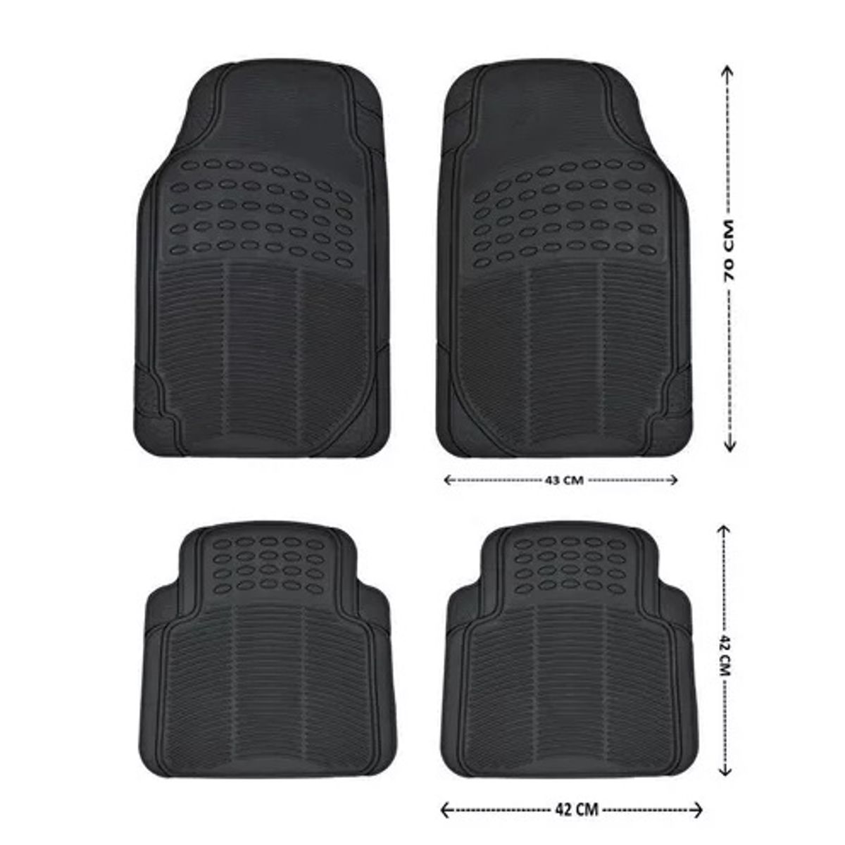 GENERICO - Set 4 Piezas Pisos De Goma Para Vehículos Universal Auto