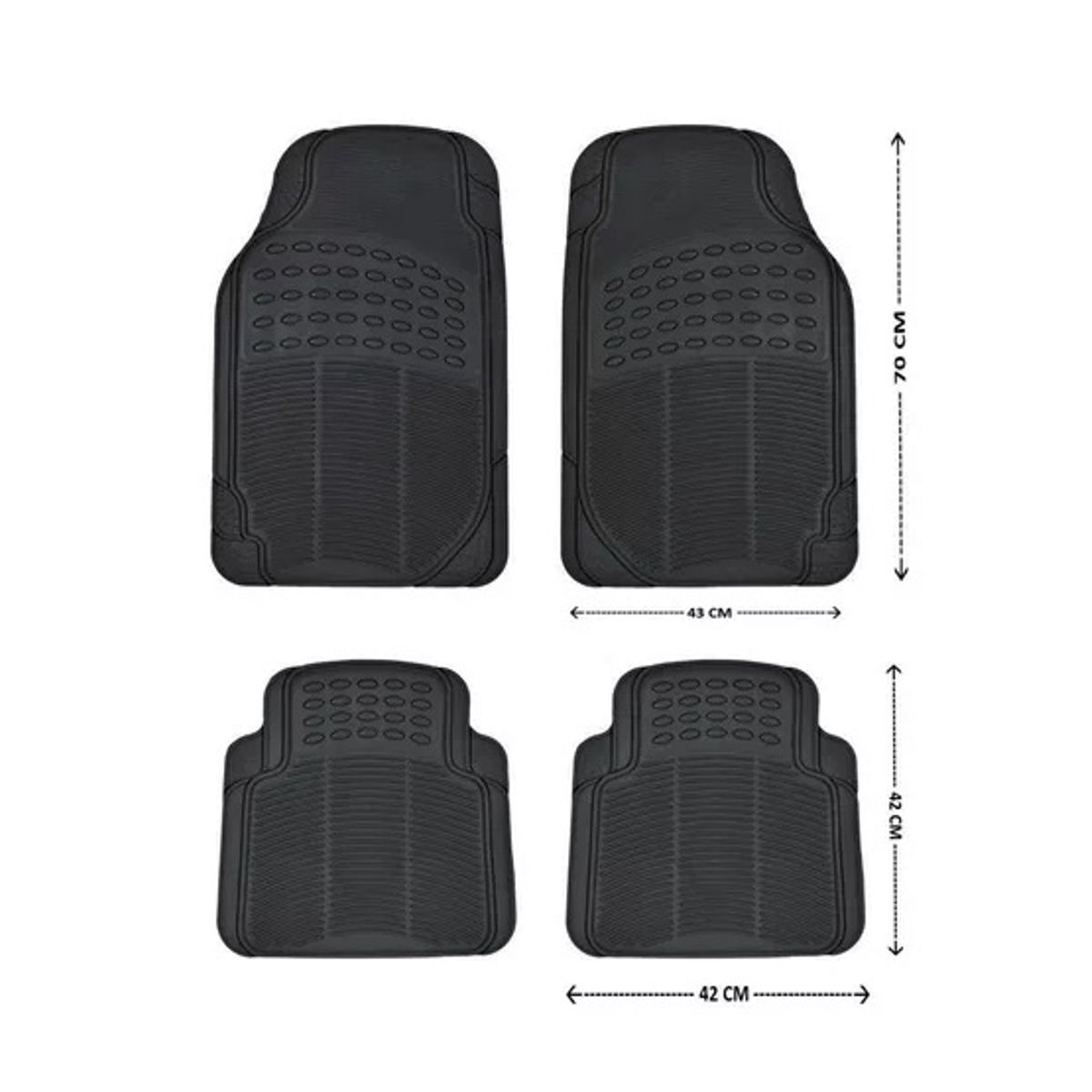 GENERICO - Set 4 Piezas Pisos De Goma Para Vehículos Universal Auto