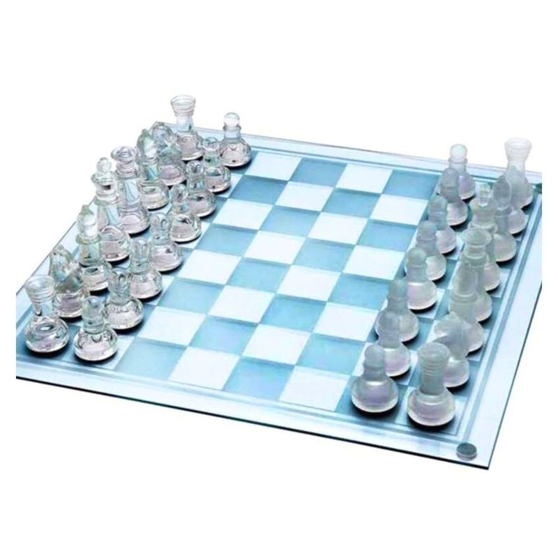 INVENCIBLE - JUEGO AJEDREZ CRISTAL GRANDE 35X35 CMS NUEVO MX02