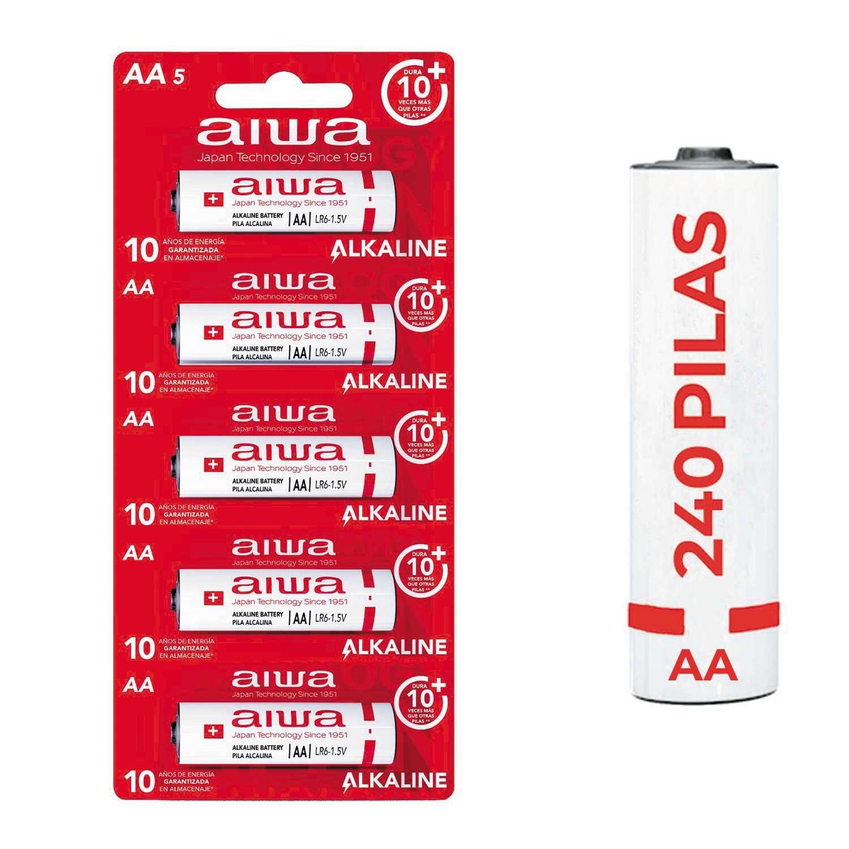 AIWA - Pila Alcalina Aiwa Aa Pack X240 Unidades LR6P5