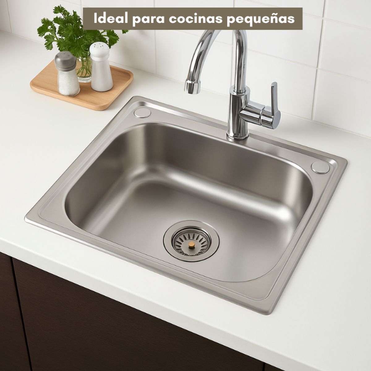 GENERICO - Lavaplatos Sobreponer Simple 37x31 Lavacopa Acero Inoxidable