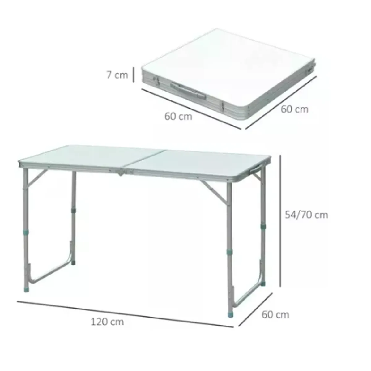 GENERICO - Mesa Plegable Blanca 120x60cm