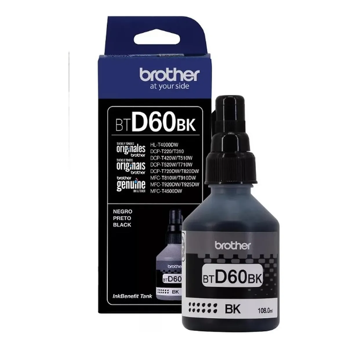 BROTHER - Botella de Tinta Brother Btd60 Negro Original