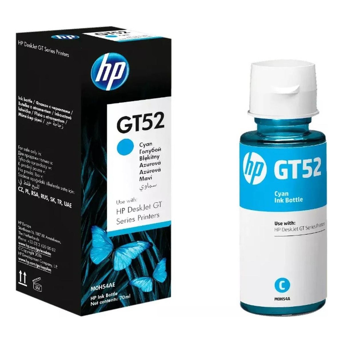 HP - Botella de Tinta hp GT52 CyanOriginal