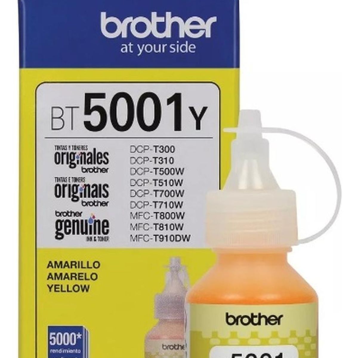 BROTHER - Botella de Tinta Brother Bt5001 Yellow Original