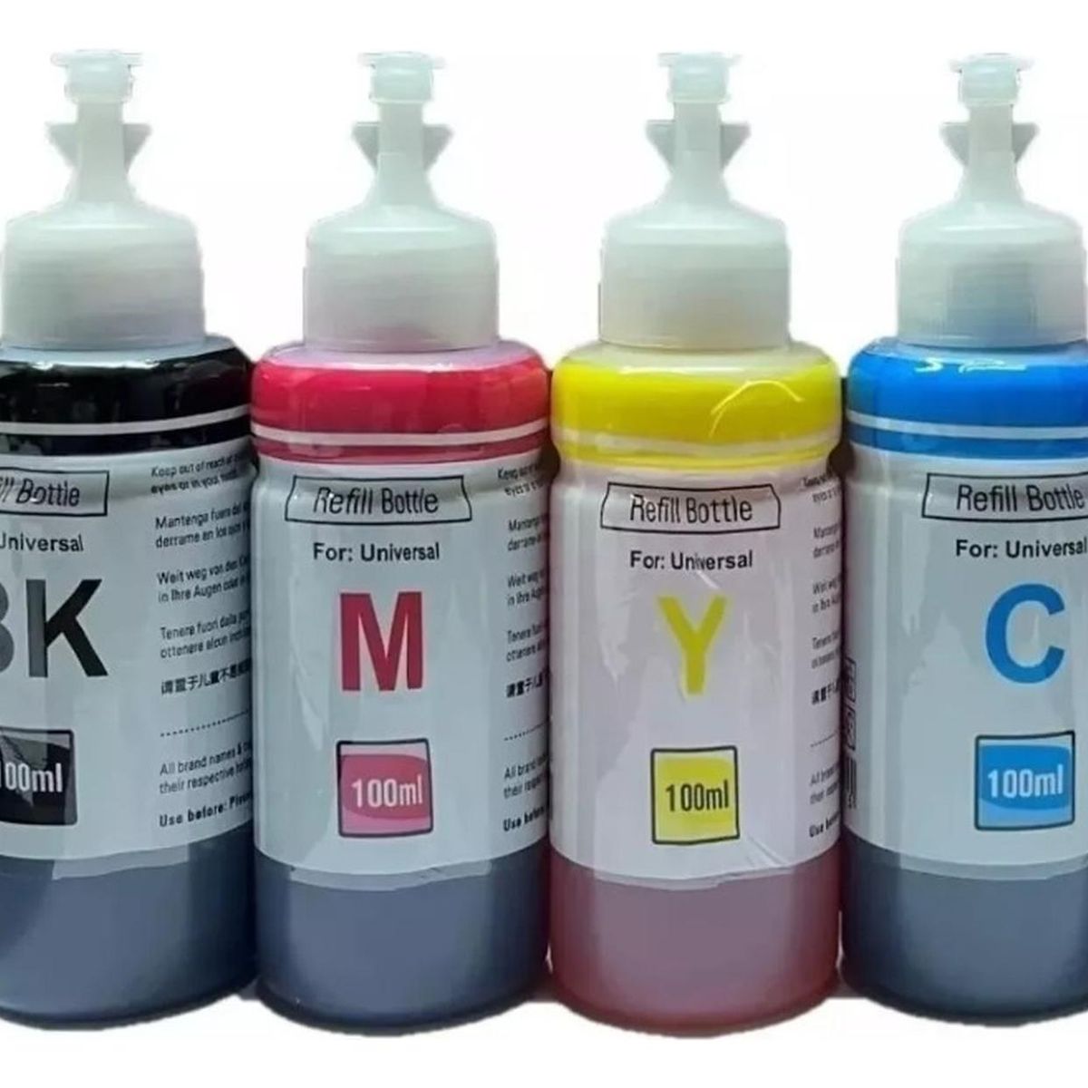 GENERICO - Pack Tintas100 ML Universales N/M/C/Y