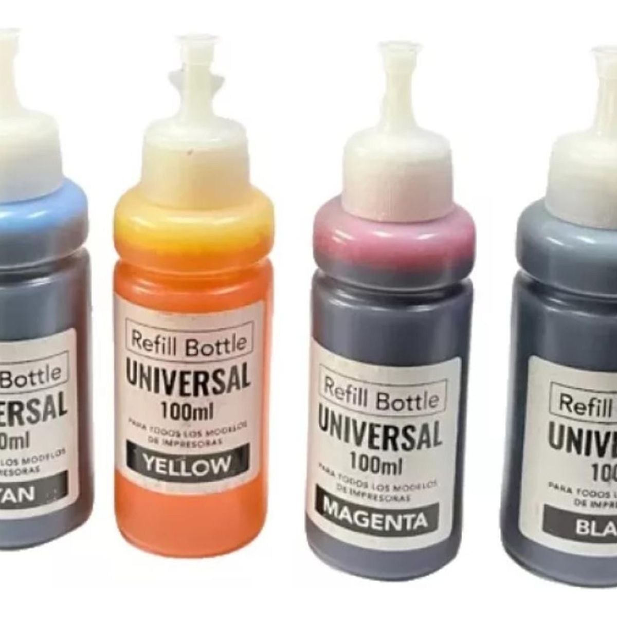 GENERICO - Pack Tintas100 ML Universales N/M/C/Y