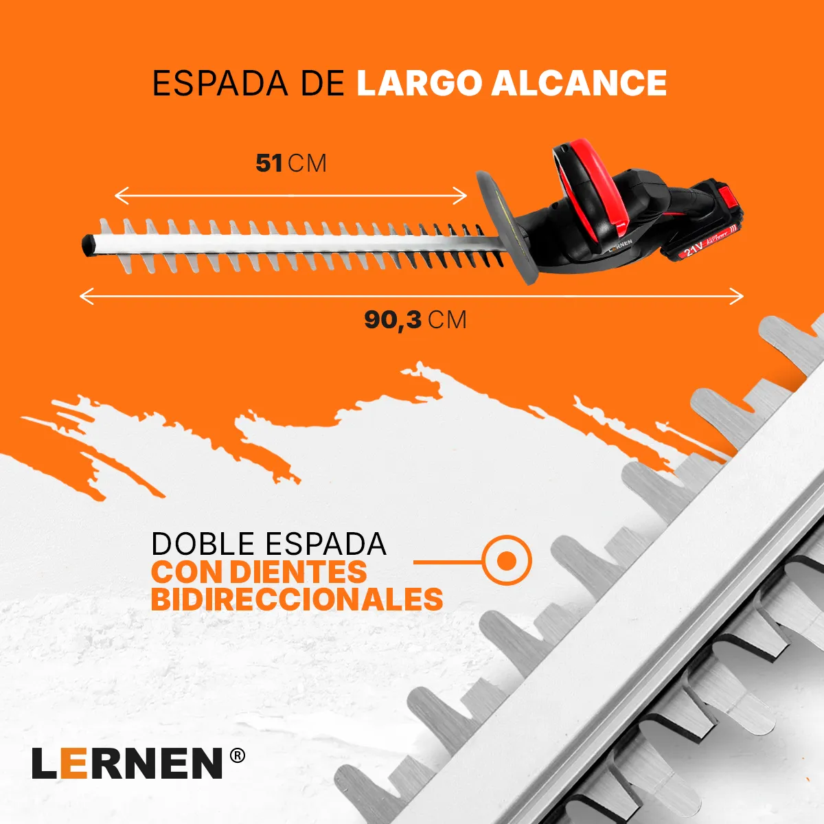 LERNEN - Corta Setos Inalambrico A Batería Xl Lernen