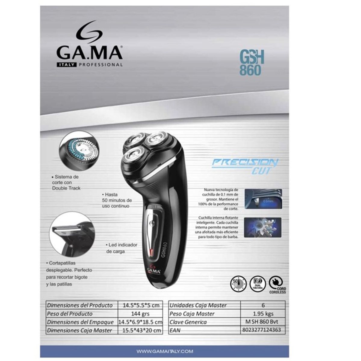 GAMA - AFEITADORA GAMA GSH860.-