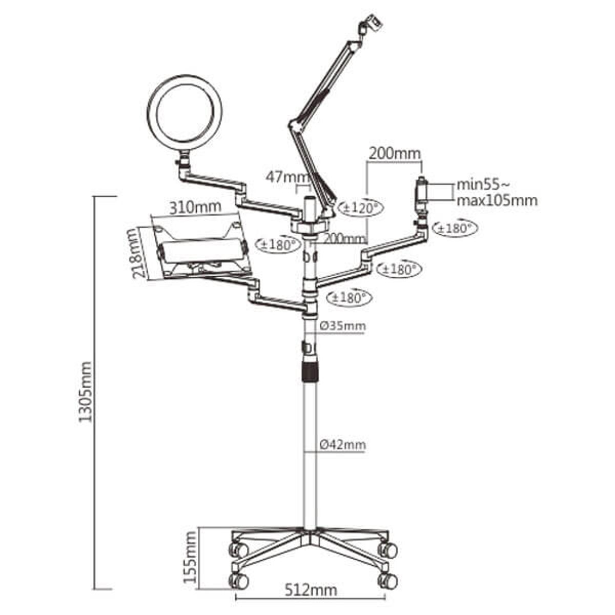 ERGOSTORE - Atril con Trípode Ergostore Creadores de Contenido Soportes Múltiples