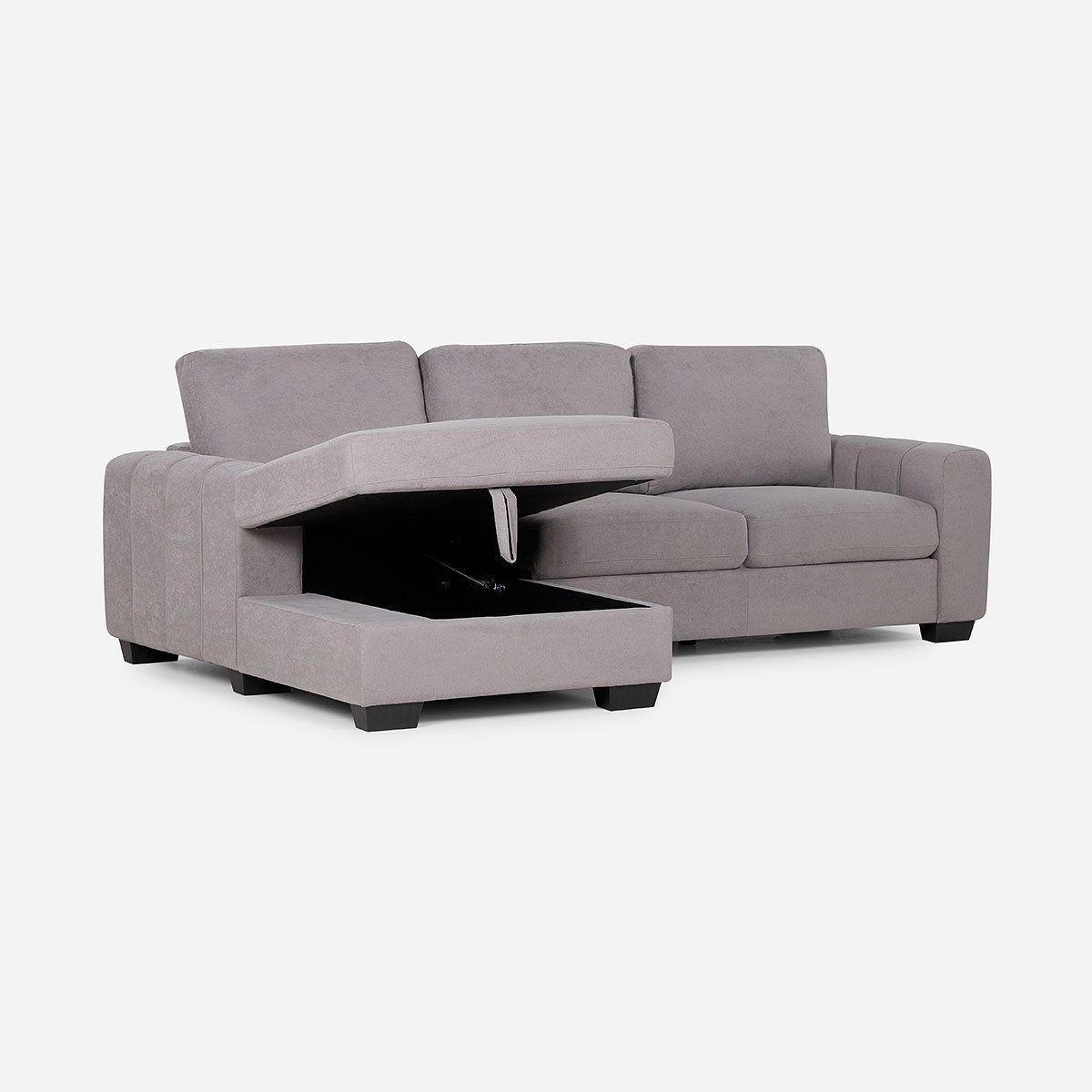 ROSEN - Sofá Seccional Boston Con Almacenaje Izquierdo Tela Taupe