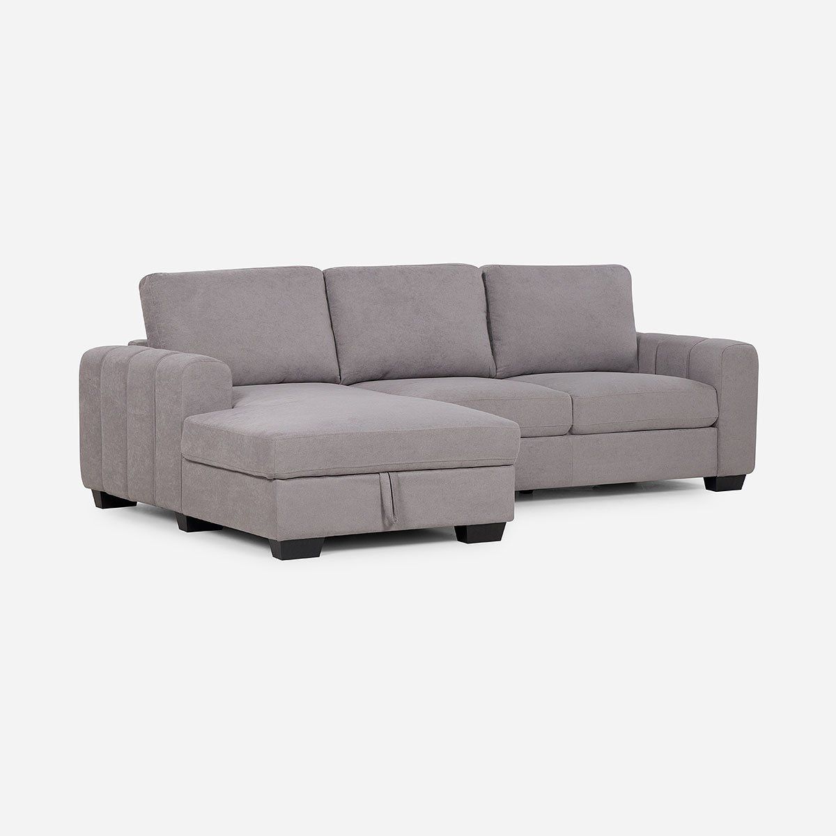 ROSEN - Sofá Seccional Boston Con Almacenaje Izquierdo Tela Taupe