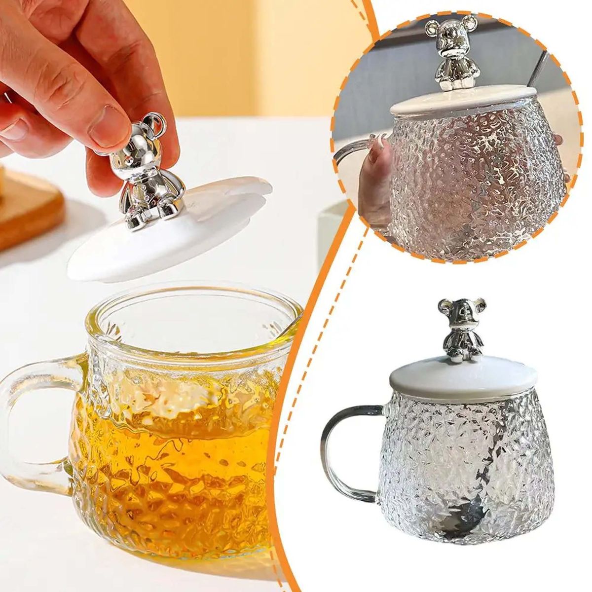 GENERICO - Taza Para Cafe Taza De Vidrio Cuchara Color Transparente Oso