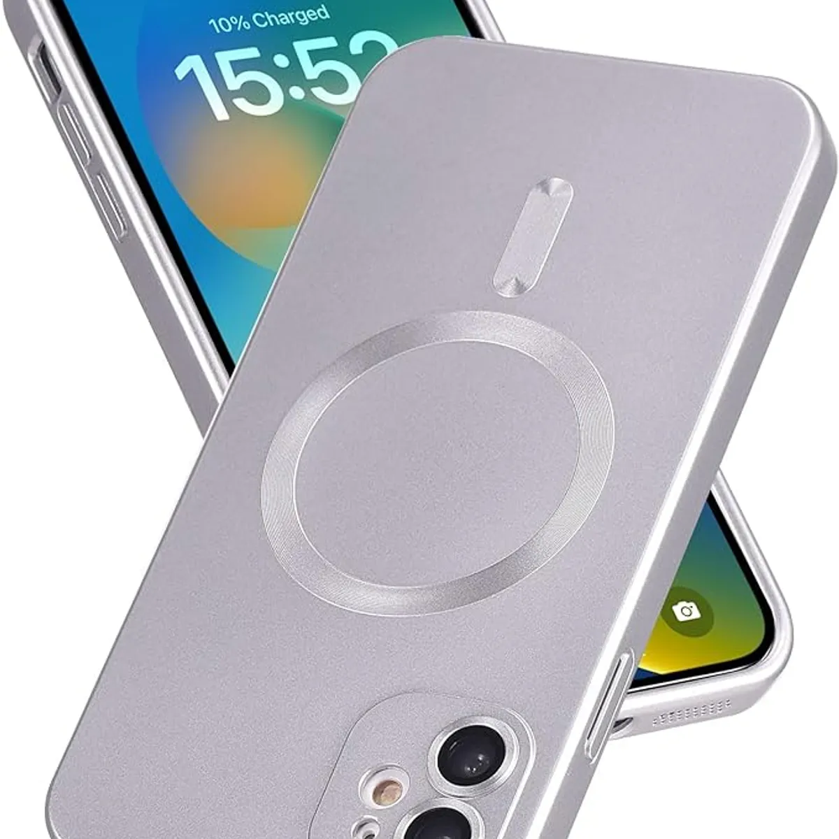 GENERICO - Carcasa Magsafe Metalizada Para iPhone 13 Plateado