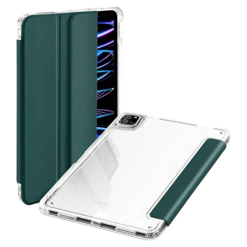 GENERICO - Carcasa Smart Cover Clear Para iPad Air 6 11 M2 2024 Verde Oscuro