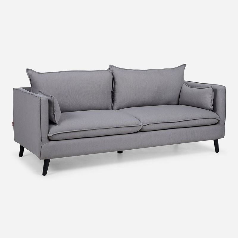 ROSEN - Sofá Rosen Tain 3 Cuerpos Tela Gris