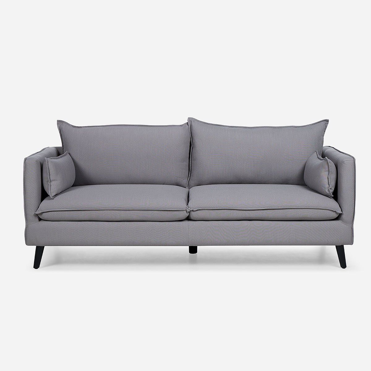 ROSEN - Sofá Rosen Tain 3 Cuerpos Tela Gris