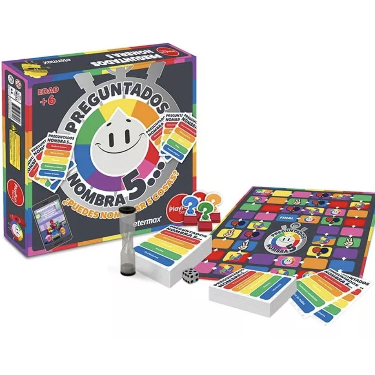 PLAYFUN - Preguntados Nombra 5 - Juego De Mesa - Español