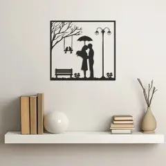 GENERICO - Cuadro Artesanal Enamorados en Madera mdf