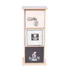 NO LOGO - Mini Cajonera De Madera 3 Pisos Coffee