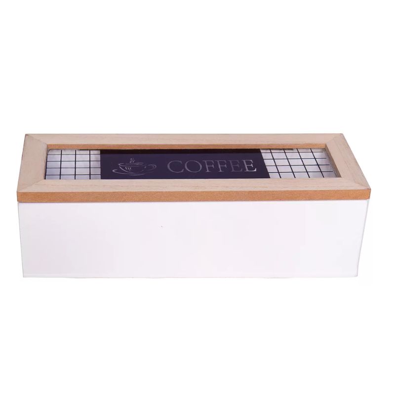 NO LOGO - Caja De Madera 3 Divisiones Coffee