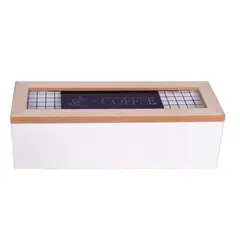 NO LOGO - Caja De Madera 3 Divisiones Coffee