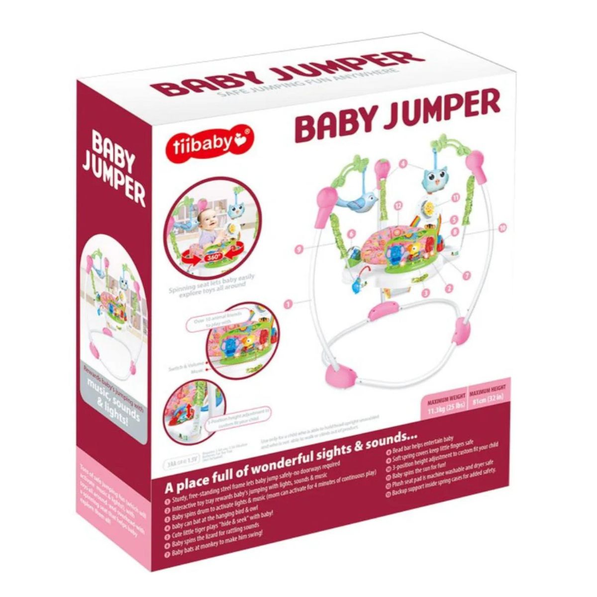 GENERICO - Juguete Arnes Saltarin Elastico Para Bebe Accesorios Rosa