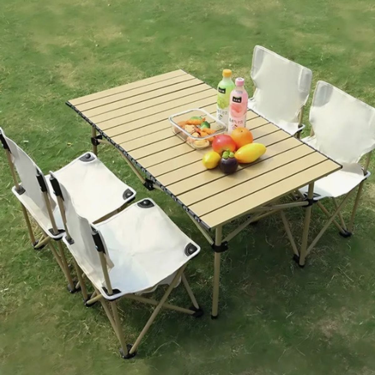 GENERICO - Set Camping Mesa + 4 Sillas Plegables