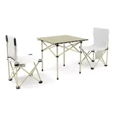 GENERICO - Pack Mesa Plegable Con 2 Sillas Camping Mesas Silla Portati