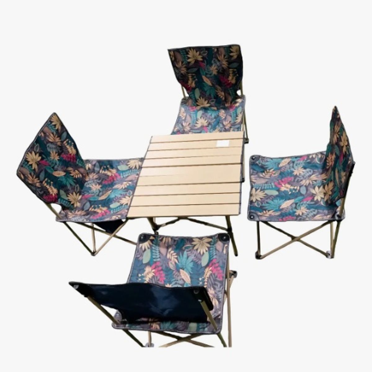 GENERICO - Juego De 4 Silla Y 1 Mesa Plegable