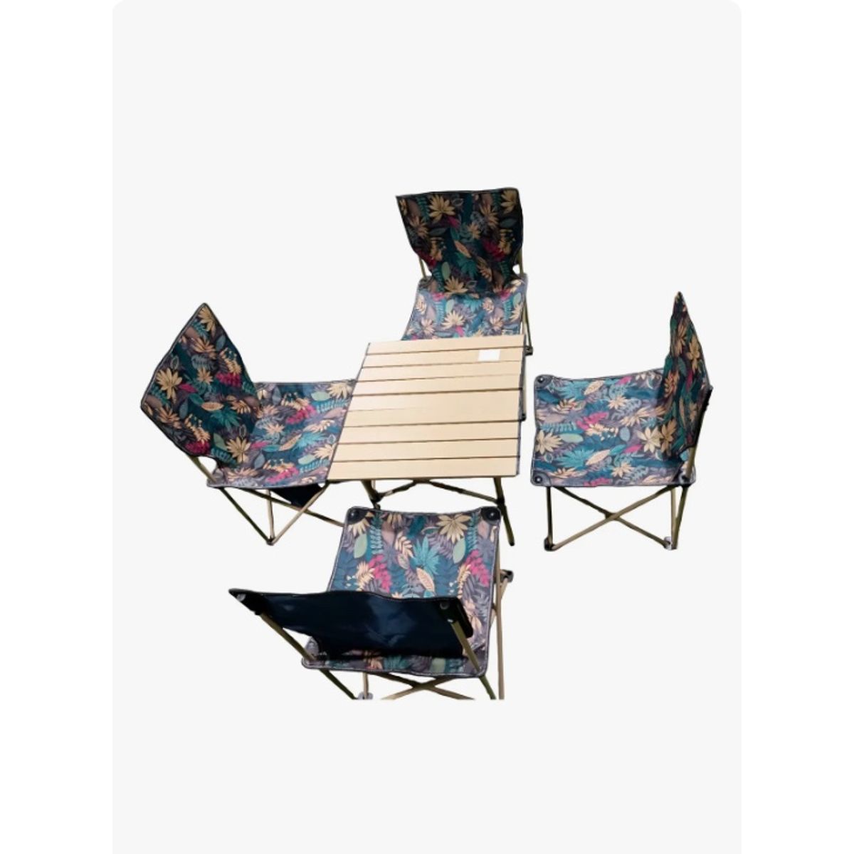 GENERICO - Juego De 4 Silla Y 1 Mesa Plegable