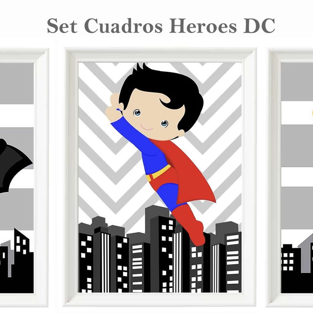 DECORACION CREATIVA - Set Cuadro Infantil niño - Superheroes DC