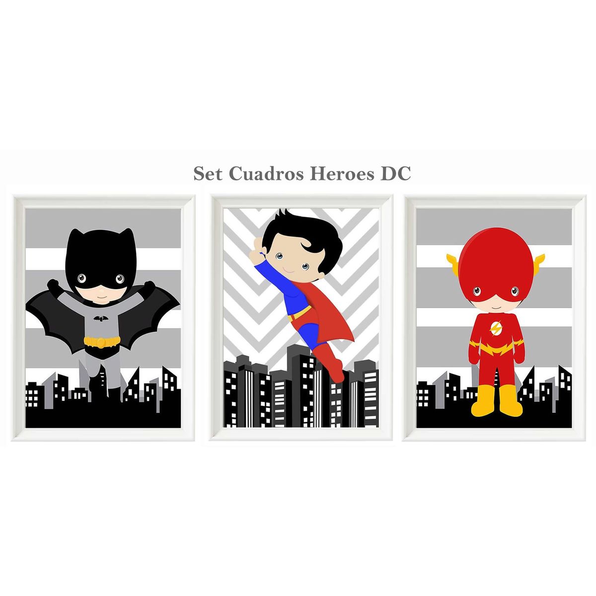 DECORACION CREATIVA - Set Cuadro Infantil niño - Superheroes DC