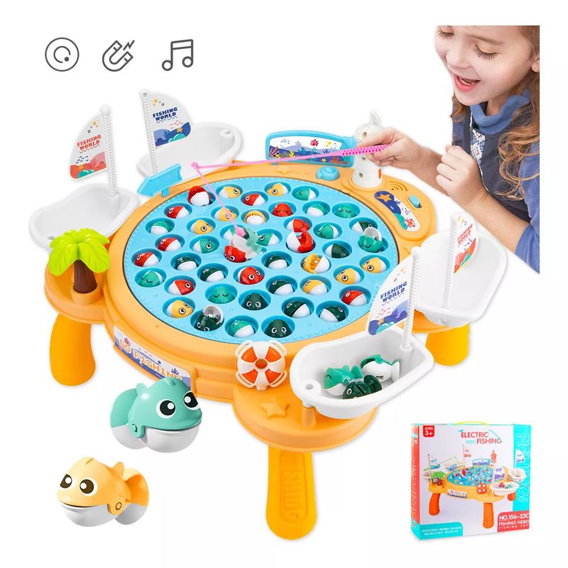 LUKOVEE - Juguete De Pesca Eléctrico Magnético Musical Juego Niños