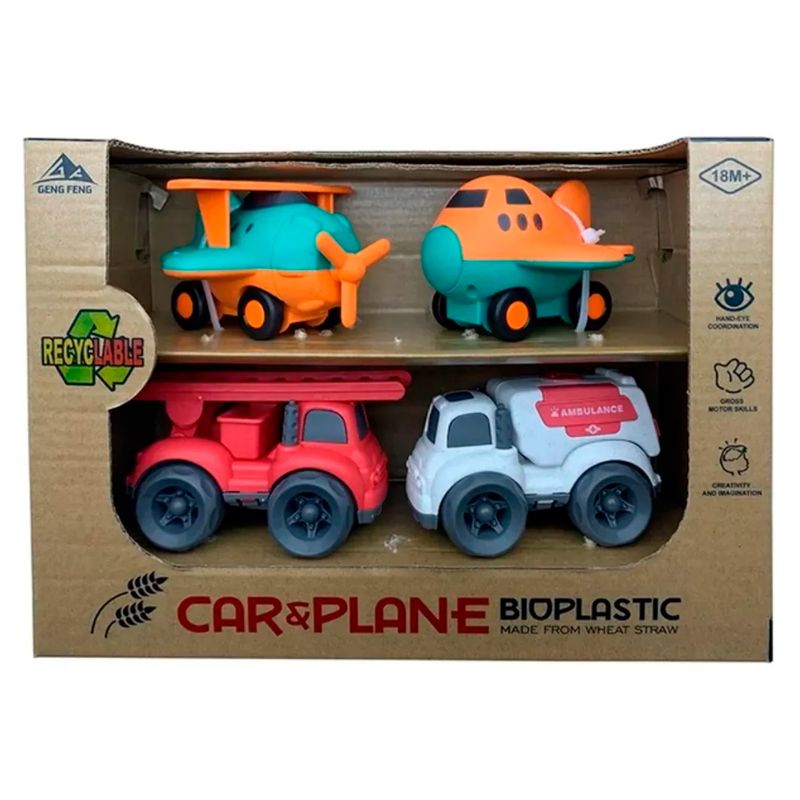 GENERICO - Set De Autos Y Aviones De Juguete Bioplastic Ecofriendly