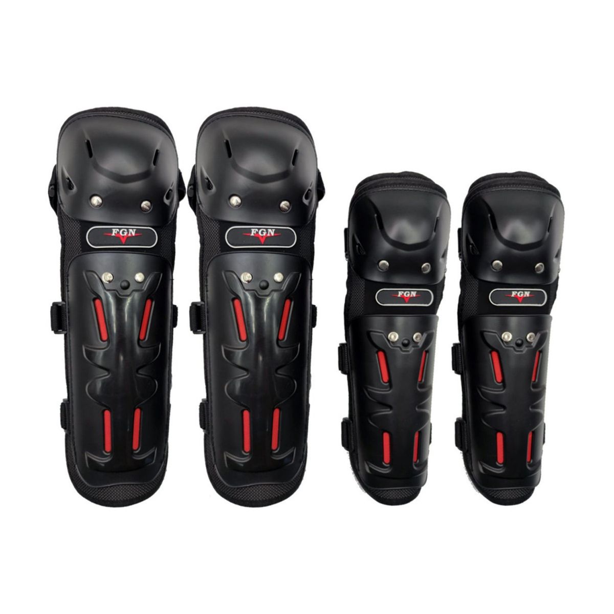 GENERICO - Set Rodilleras Y Coderas Para Motos Fgn - SC