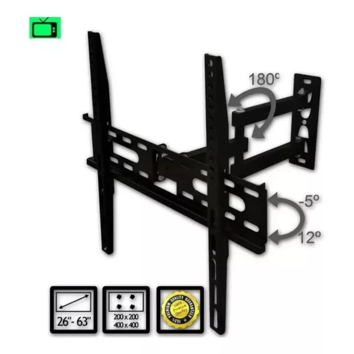 GENERICO - Soporte De Tv 26 A 63 Pulgadas Giro 180 Grados Meidimake
