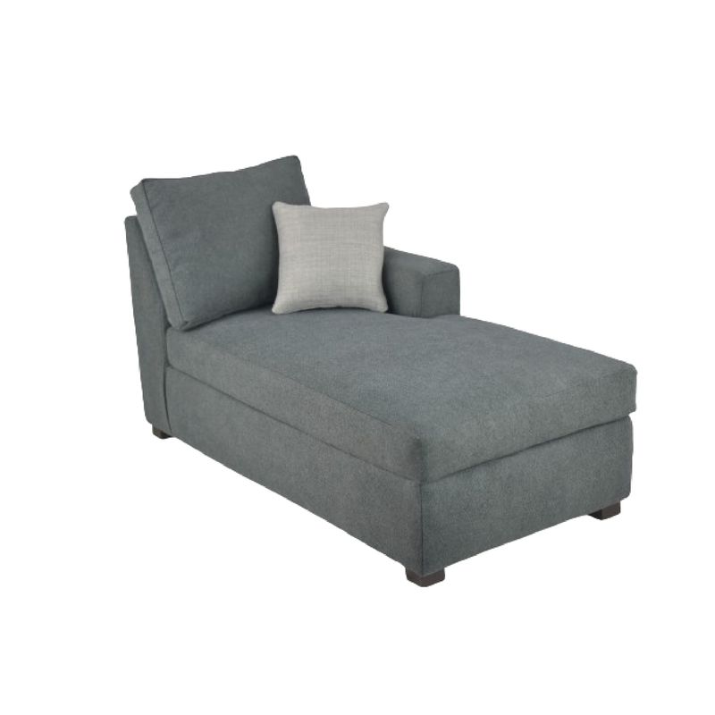 BILDUN - Sofá Chaise Longue Tela Lino Gris Oscuro