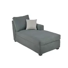 BILDUN - Sofá Chaise Longue Tela Lino Gris Oscuro