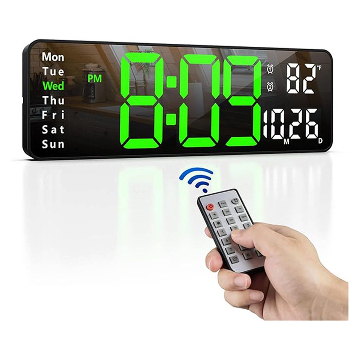 TNAKIEX - Reloj De Pared Digital Decorativo Led Pantalla Grande