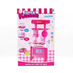 GENERICO - Cocina de juguete con luz sonido capor accesorios para niñas
