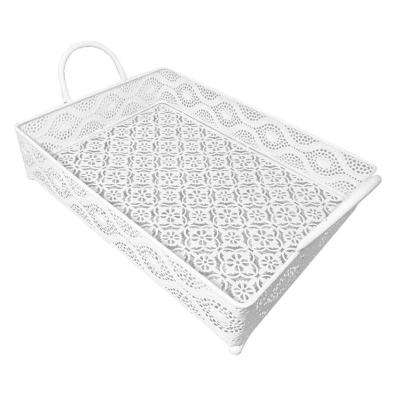 BRIC - Bandeja decorativa blanca.